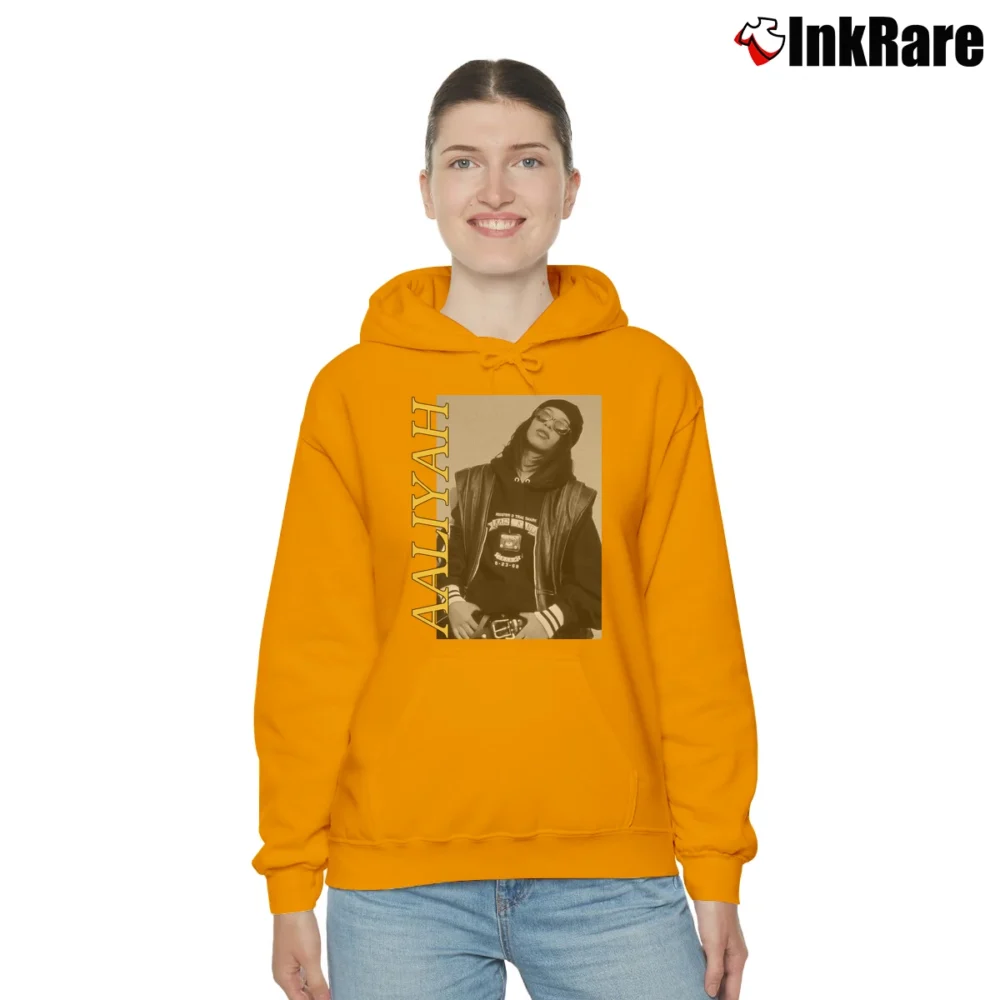 Women’s Aaliyah Urban Graphic Music Cozy Hoodie in orange | Warm, Structured, Stylish