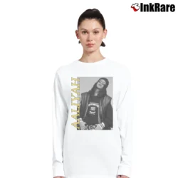 Women’s Aaliyah Urban Graphic Music Long-Sleeve Top in white | Sleek, Versatile, All-Season
