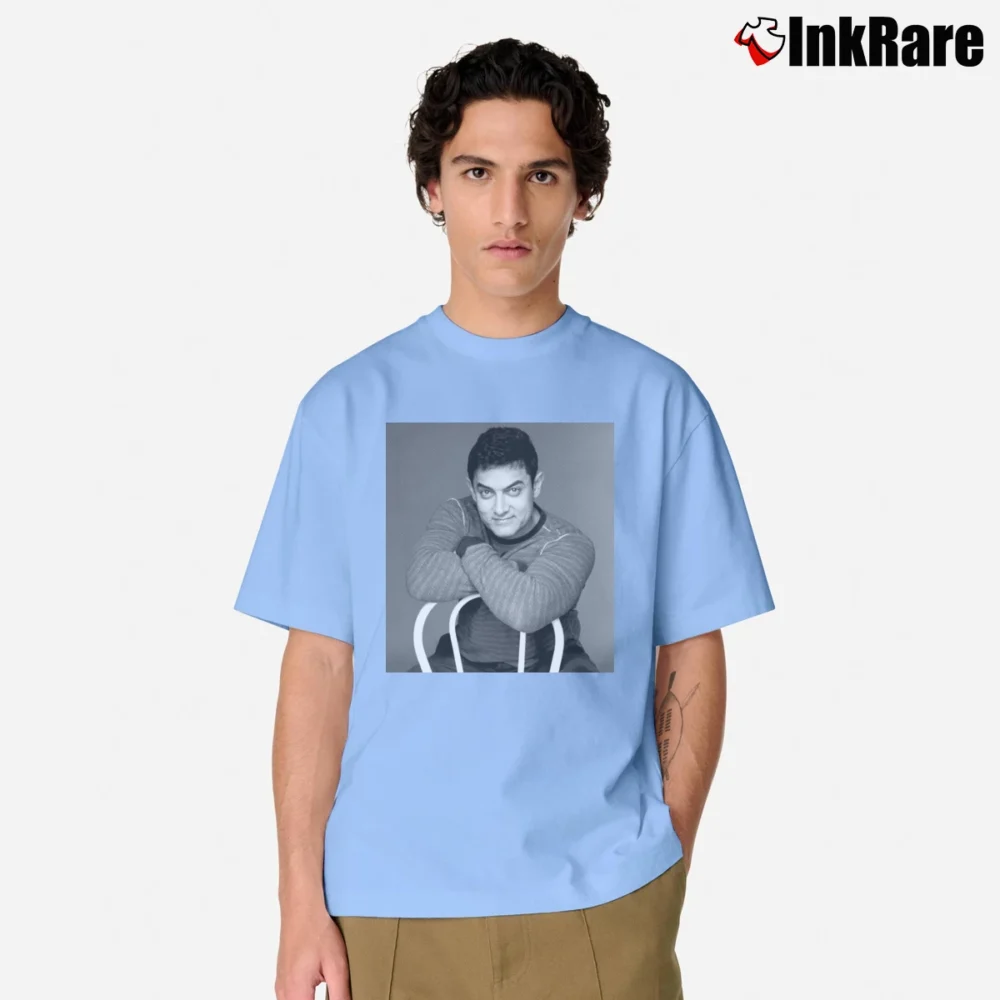 Men’s Aamir Khan Classic T-Shirt in light blue | Soft, Breathable Everyday Wear