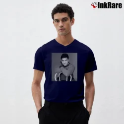 Men’s Aamir Khan V-Neck Tee in navy | Sharp, Breathable, Everyday Staple
