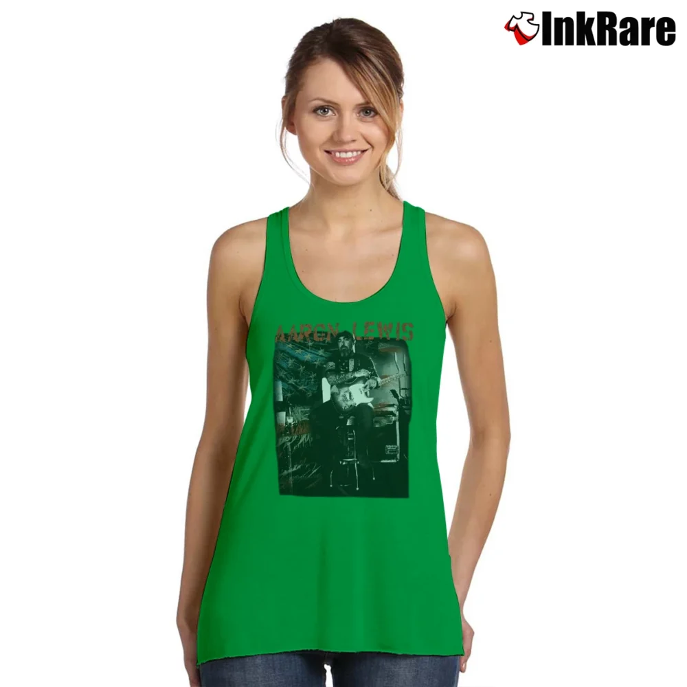 Women’s Aaron Lewis Flag Photo Tank Top in irish green | Lightweight, Movement-Friendly