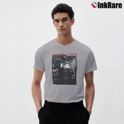 Men’s Aaron Lewis Flag Photo V-Neck Tee in sport grey | Sharp, Breathable, Everyday Staple