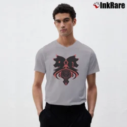 Men’s Aaron Lycan Zip Red V-Neck Tee in sport grey | Sharp, Breathable, Everyday Staple