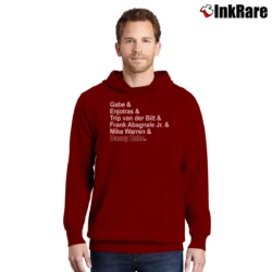 Men’s Aaron Tveit Broadway Fan Graphic Pullover Hoodie in maroon | Cozy, Durable, Modern Fit
