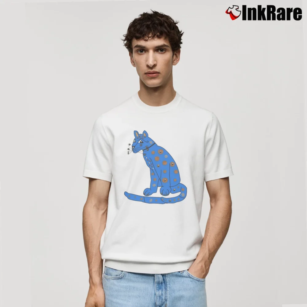 Men’s Abba Blue Cat Graphic Music Classic T-Shirt in white | Soft, Breathable Everyday Wear