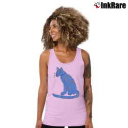 Women’s Abba Blue Cat Graphic Music Tank Top in light pink | Lightweight, Movement-Friendly