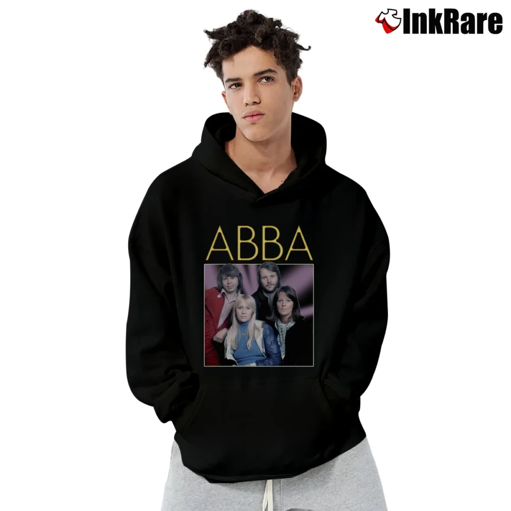 Men’s Abba Fan Art Vintage Music Pullover Hoodie in black | Cozy, Durable, Modern Fit