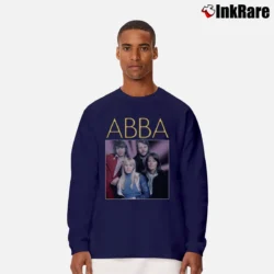 Men’s Abba Fan Art Vintage Music Long-Sleeve Shirt in navy | Sleek, Lightweight, Year-Round Wear