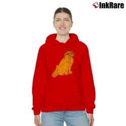 Women’s ABBA Yellow Cat Cozy Hoodie in red | Warm, Structured, Stylish