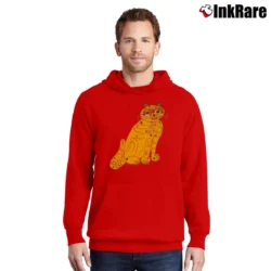 Men’s ABBA Yellow Cat Pullover Hoodie in red | Cozy, Durable, Modern Fit