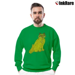 Men’s ABBA Yellow Cat Crewneck Sweatshirt in irish green | Cozy Fabric, Clean Style