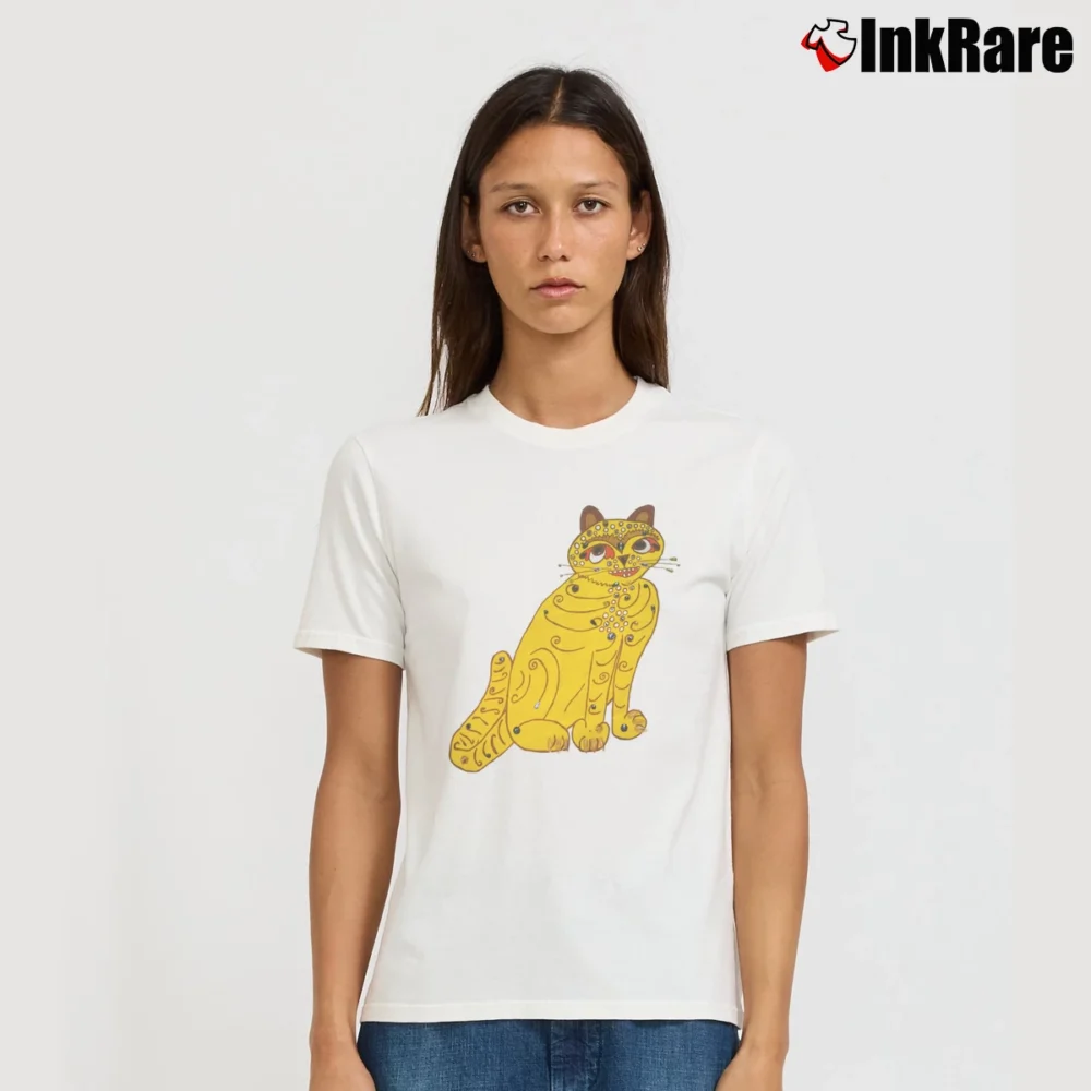 Women’s ABBA Yellow Cat Signature T-Shirt in white | Soft, Flattering Fit