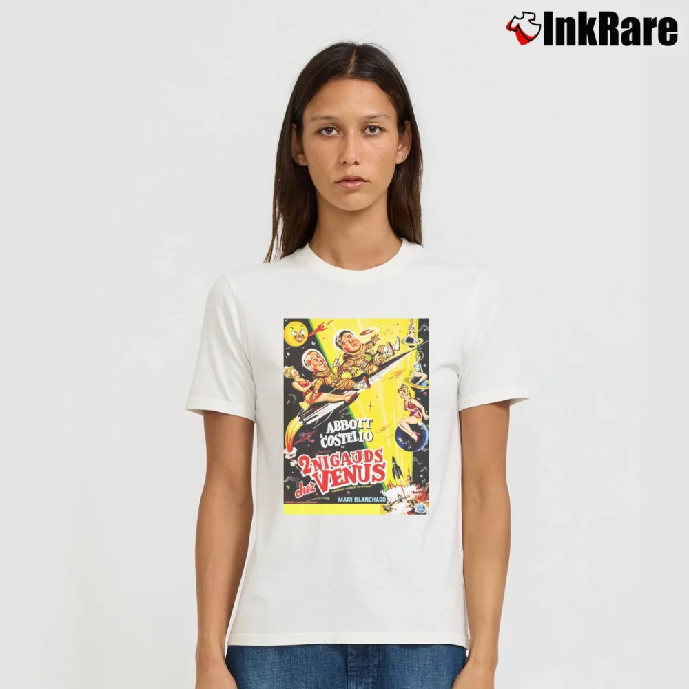 Women’s Abbott and Costello Go to Mars Poster Signature T-Shirt in white | Soft, Flattering Fit
