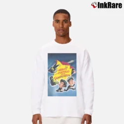 Men’s Abbott and Costello Meet Frankenstein Long-Sleeve Shirt in white | Sleek, Lightweight, Year-Round Wear