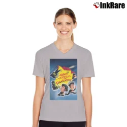 Women’s Abbott and Costello Meet Frankenstein V-Neck Tee in sport grey | Chic Neckline, Soft Texture
