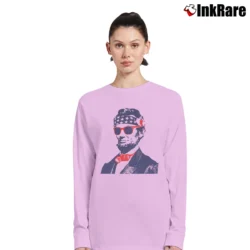 Women’s Abe Lincoln Usa Party Bandana Long-Sleeve Top in light pink | Sleek, Versatile, All-Season