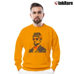 Men’s Abe Lincoln Usa Party Bandana Crewneck Sweatshirt in orange | Cozy Fabric, Clean Style