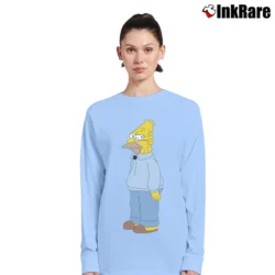 Women’s Abe Simpson Grandpa The Simpsons TV Show Character Long-Sleeve Top in light blue | Sleek, Versatile, All-Season