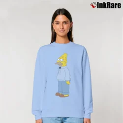 Women’s Abe Simpson Grandpa The Simpsons TV Show Character Relaxed Sweatshirt in light blue | Soft, Laid-Back Vibe
