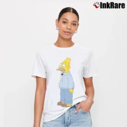Women’s Abe Simpson Grandpa The Simpsons TV Show Character Signature T-Shirt in white | Soft, Flattering Fit