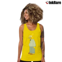 Women’s Abe Simpson Grandpa The Simpsons TV Show Character Tank Top in yellow | Lightweight, Movement-Friendly