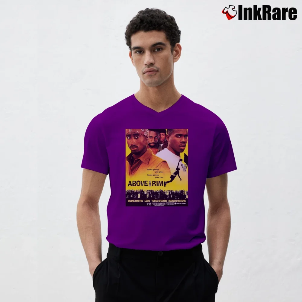 Men’s Above The Rim 1994 Movie V-Neck Tee in purple | Sharp, Breathable, Everyday Staple