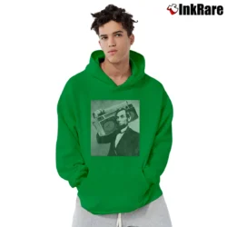 Men’s Abraham Lincoln Boombox Lost Gods Pullover Hoodie in irish green | Cozy, Durable, Modern Fit