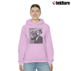 Women’s Abraham Lincoln Boombox Lost Gods Cozy Hoodie in light pink | Warm, Structured, Stylish