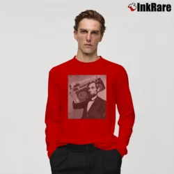 Men’s Abraham Lincoln Boombox Lost Gods Long-Sleeve Shirt in red | Sleek, Lightweight, Year-Round Wear