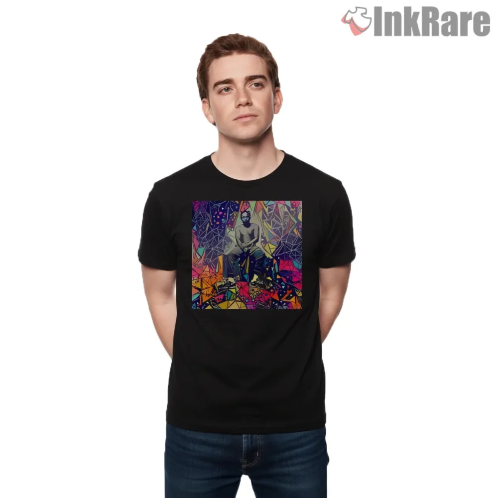 Abstract Geometric Kendrick Lamar Color Mosaic Shirt on black short sleeve shirt for men graphic tee