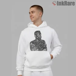 Abstract Geometric Kendrick Lamar Fragmented Portrait Shirt on white hoodie for men graphic tee