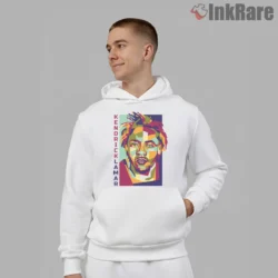 Abstract Kendrick Lamar Wpap Neon Portrait Shirt on white hoodie for men graphic tee