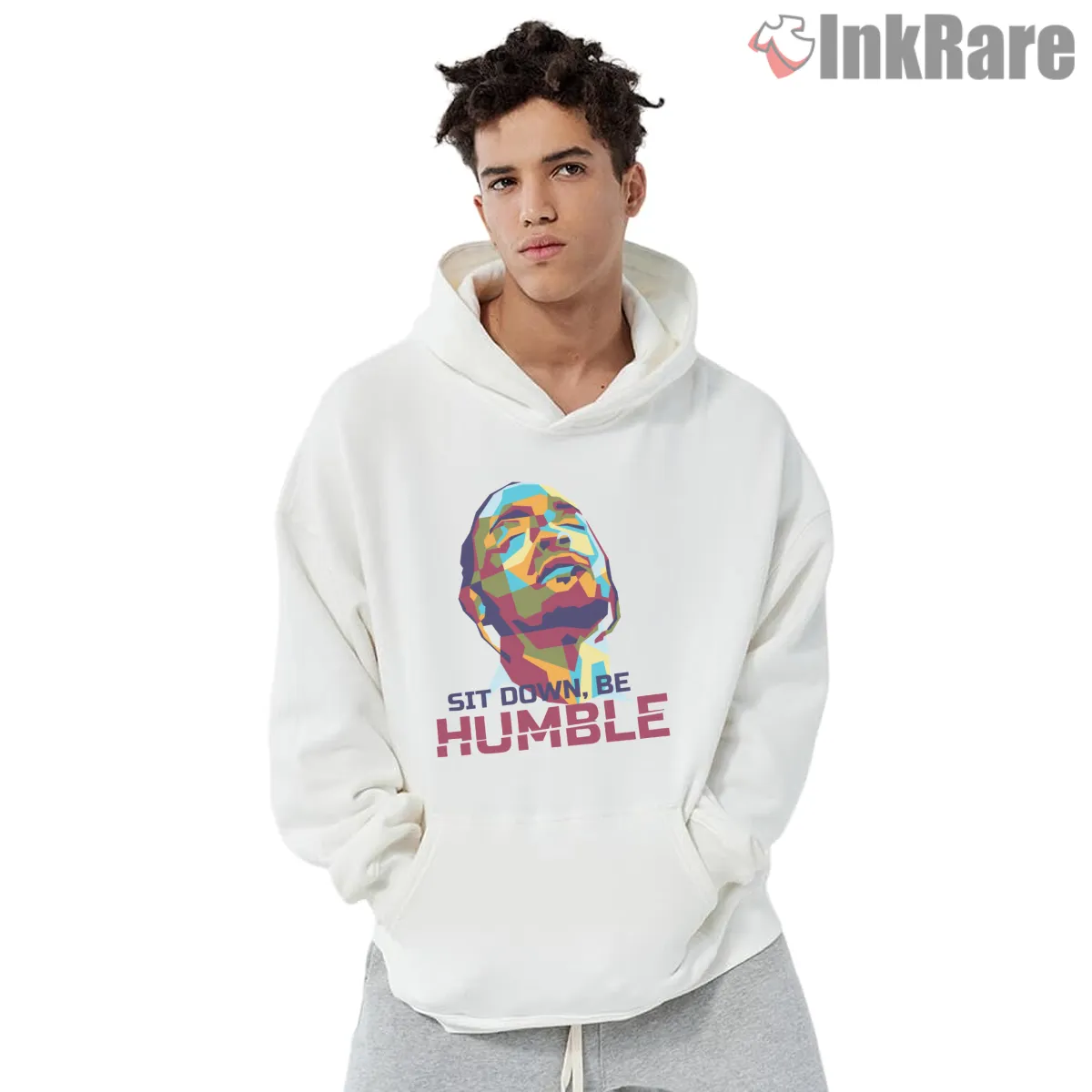 Abstract Wpap Sit Down Be Humble Kendrick Lamar Hoodie White Abstract Wpap Sit Down Be Humble Kendrick Lamar Shirt on white hoodie for men graphic tee