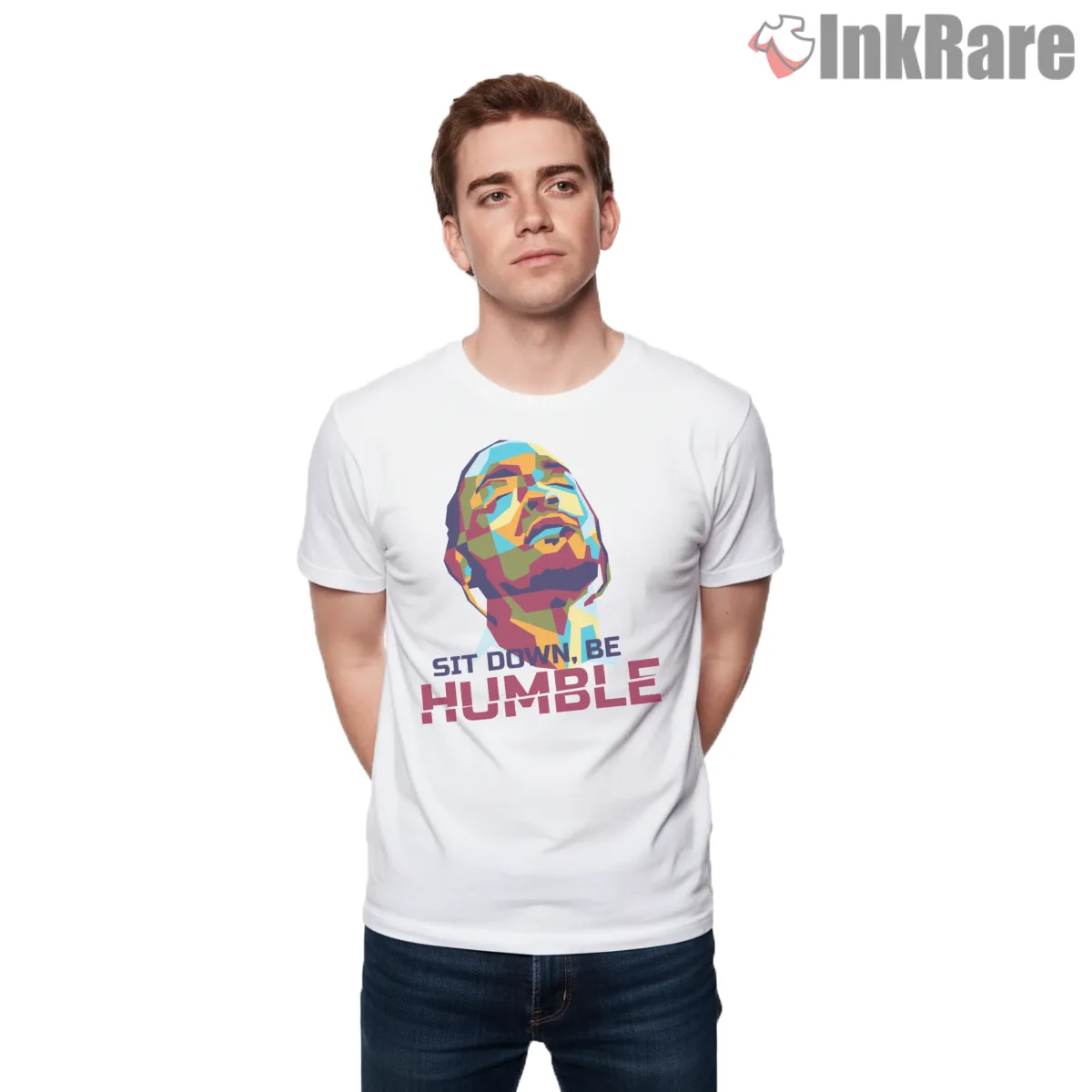 Abstract Wpap Sit Down Be Humble Kendrick Lamar Short Sleeve White Abstract Wpap Sit Down Be Humble Kendrick Lamar Shirt on white short sleeve shirt for men graphic tee