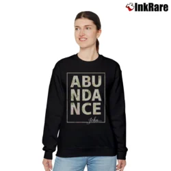 Women’s Abundance Heather Grey Graphic Relaxed Sweatshirt in black | Soft, Laid-Back Vibe
