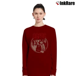 Women’s Ac/dc Framed Band Logo Graphic Long-Sleeve Top in maroon | Sleek, Versatile, All-Season