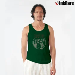 Men’s Ac/dc Framed Band Logo Graphic Tank Top in forest green | Breathable, Active-Friendly Design