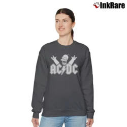 Women’s AC/DC The Simpsons Rock Band Relaxed Sweatshirt in charcoal | Soft, Laid-Back Vibe