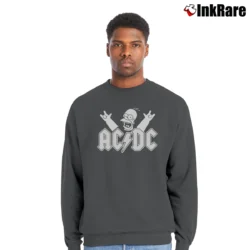 Men’s AC/DC The Simpsons Rock Band Crewneck Sweatshirt in charcoal | Cozy Fabric, Clean Style