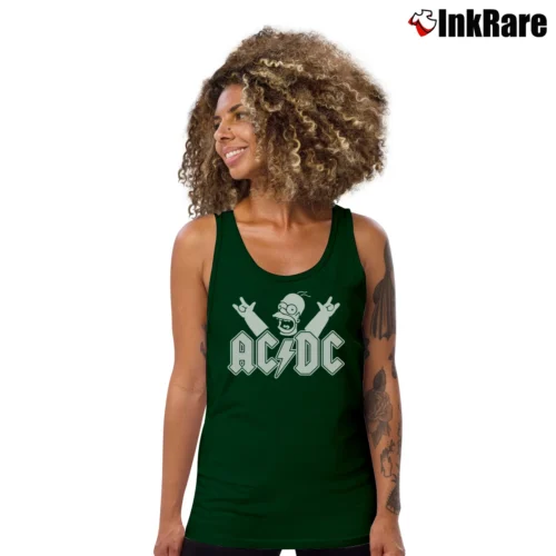 AC/DC The Simpsons Rock Band Women’s Essential Tank in forest green – Summer Ready Women’s AC/DC The Simpsons Rock Band Tank Top in forest green | Lightweight, Movement-Friendly