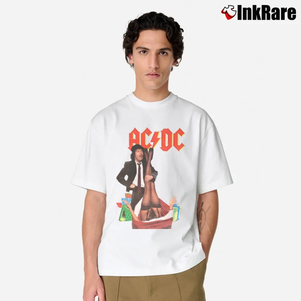 Men’s Acdc 90s Mistress For Christmas Us Tour Classic T-Shirt in white | Soft, Breathable Everyday Wear