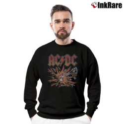Men’s AcDc Blow Up Classic Rock Crewneck Sweatshirt in black | Cozy Fabric, Clean Style