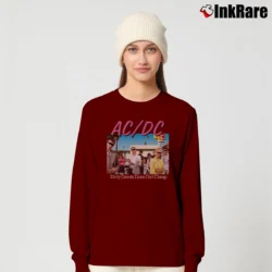 Women’s Acdc Dirty Deeds Done Dirt Graphic Long-Sleeve Top in maroon | Sleek, Versatile, All-Season