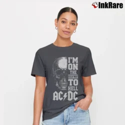 Women’s Acdc I'm On The Highway To Hell for Rock Fans Signature T-Shirt in charcoal | Soft, Flattering Fit