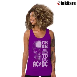 Women’s Acdc I'm On The Highway To Hell for Rock Fans Tank Top in purple | Lightweight, Movement-Friendly