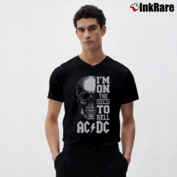 Men’s Acdc I'm On The Highway To Hell for Rock Fans V-Neck Tee in black | Sharp, Breathable, Everyday Staple