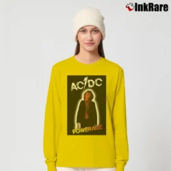 Women’s Acdc Powerage Rock Band Legend Long-Sleeve Top in yellow | Sleek, Versatile, All-Season