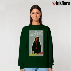 Women’s Acdc Powerage Rock Band Legend Relaxed Sweatshirt in forest green | Soft, Laid-Back Vibe