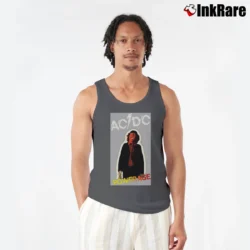 Men’s Acdc Powerage Rock Band Legend Tank Top in charcoal | Breathable, Active-Friendly Design