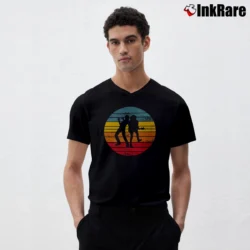 Men’s Acdc Rock Band Retro V-Neck Tee in black | Sharp, Breathable, Everyday Staple